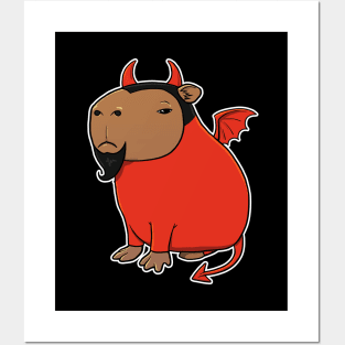 Capybara Devil Costume Posters and Art